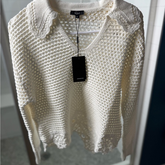 Rails Cream V-Neck Knit Sweater - Picture 1 of 7